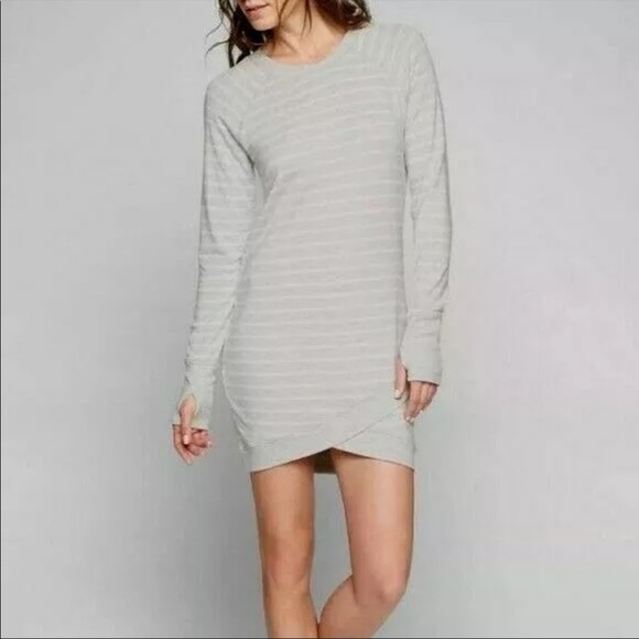 ❤️ATHLETA CRISS CROSS MODAL SWEATSHIRT DRESS/TUNIC TOP-S-GREY MINI STRIPE❤️ - Picture 5 of 14